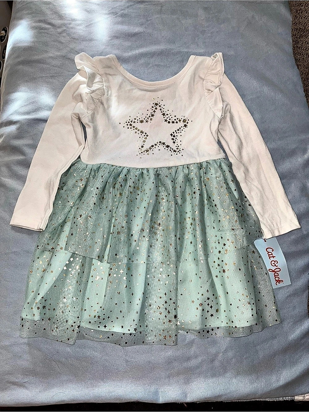 Cat & Jack Long Sleeve Star Mesh Tutu Dress Girls 2T